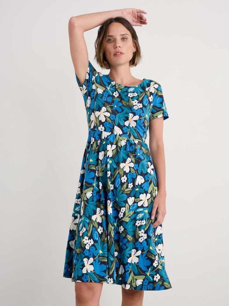 april short sleeve dress Seasalt Cornwall Purple April Short Sleeve Dress