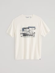 Seasalt Cornwall White Mens Midwatch 100% Cotton T-Shirt - Image 4 of 5