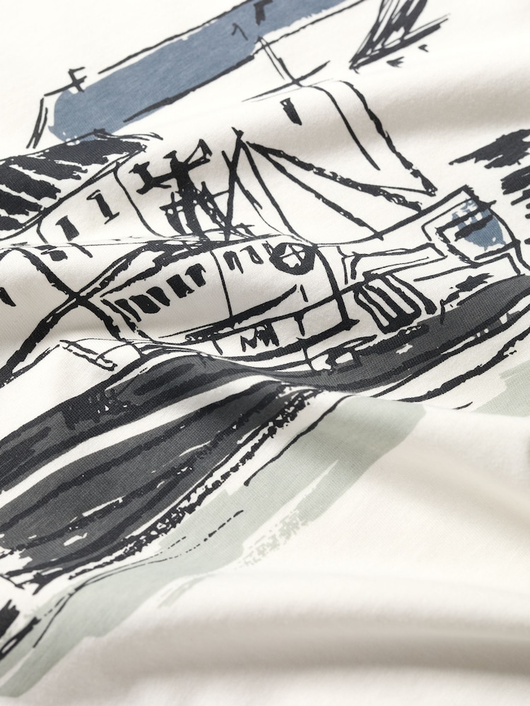 Seasalt Cornwall White Mens Midwatch 100% Cotton T-Shirt - Image 5 of 5