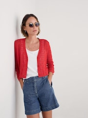 Seasalt Cornwall Orange Sweet Day 100% Cotton Cardigan - Image 1 of 5