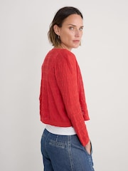 Seasalt Cornwall Orange Sweet Day 100% Cotton Cardigan - Image 2 of 5