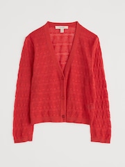 Seasalt Cornwall Orange Sweet Day 100% Cotton Cardigan - Image 4 of 5