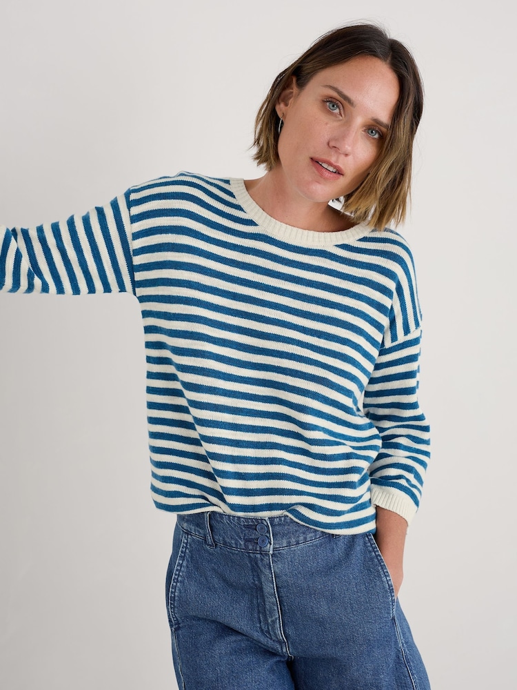 Seasalt Cornwall Blue Knavock Striped Jumper - Image 1 of 5