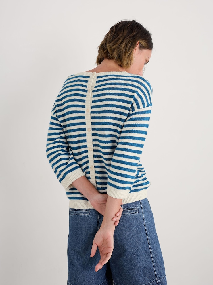 Seasalt Cornwall Blue Knavock Striped Jumper - Image 2 of 5