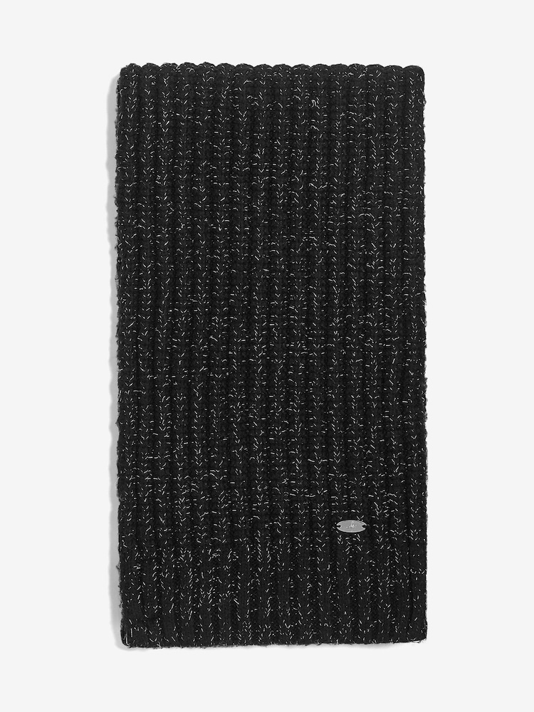 Preto - Lipsy Shimmer Ribbed Scarf - Imagem 1 de 3
