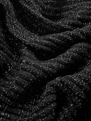 Lipsy Black Shimmer Ribbed Scarf - Image 4 of 5