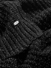 Lipsy Black Shimmer Ribbed Scarf - Image 5 of 5
