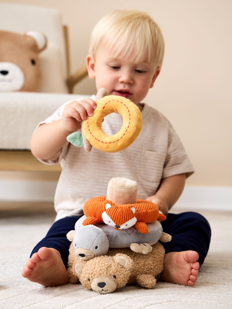 JoJo Maman Bébé Woodland Plush Stacker - Image 2 of 7 JoJo Maman Bébé Woodland Plush Stacker - Image 2 of 7