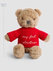 JoJo Maman Bébé Christmas Barnaby Bear Soft Toy Plushie - Small - Image 3 of 3