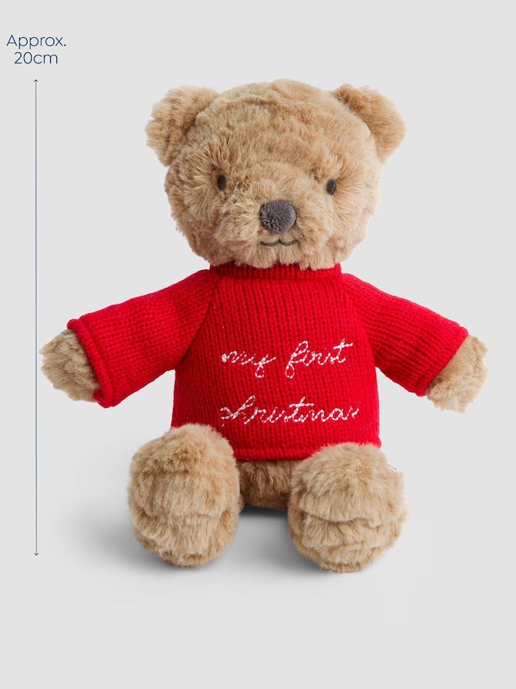 JoJo Maman Bébé Christmas Barnaby Bear Soft Toy Plushie - Small - Image 3 of 3
