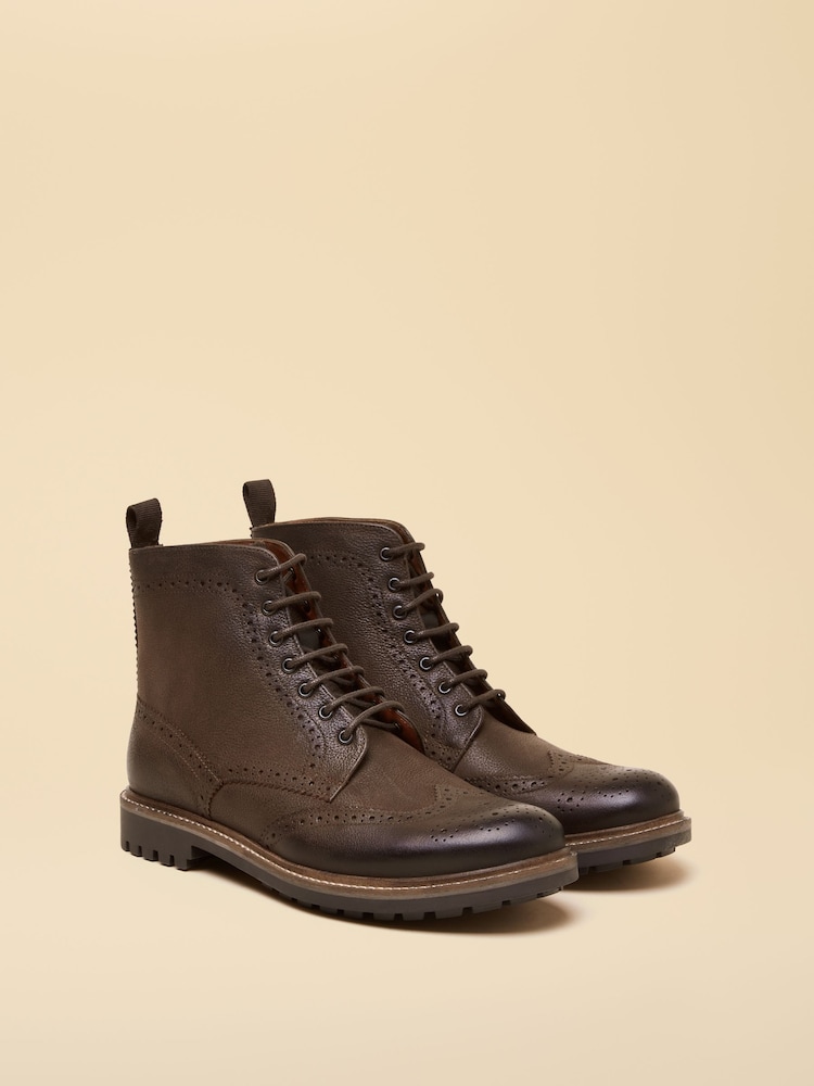 Joules J CLEAT BROGUE BT B Brown Cleated Leather Brogues - Image 1 of 6