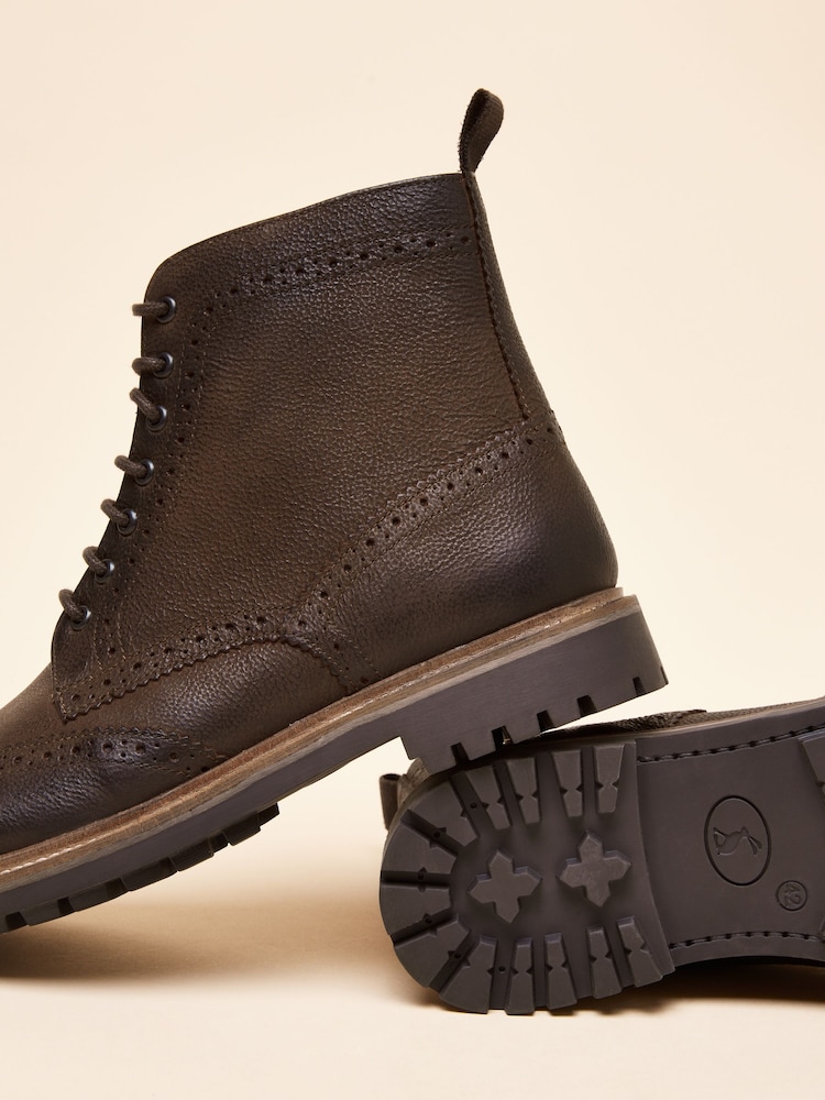 Joules J CLEAT BROGUE BT B Brown Cleated Leather Brogues - Image 6 of 6