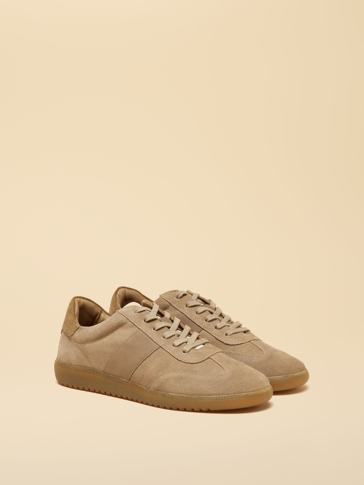 Joules Slim Taupe Brown Suede Trainers - Image 1 of 7 Joules Slim Taupe Brown Suede Trainers - Image 1 of 7