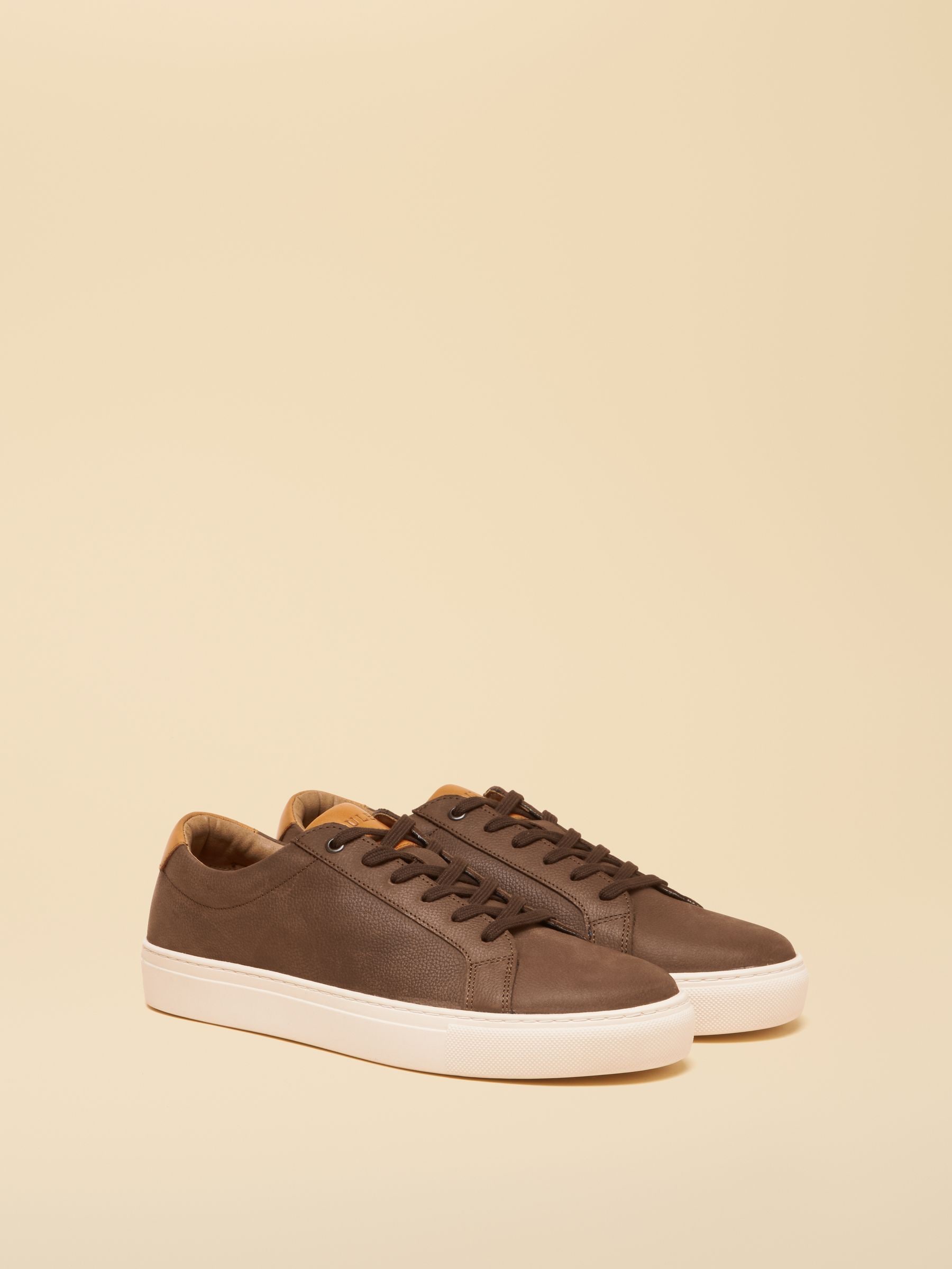 Joules Men's Brown Line Leather Longline Trainers
