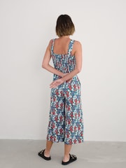 Seasalt Cornwall Blue Waxwing Jersey Wide Leg Jumpsuit - Image 4 of 5
