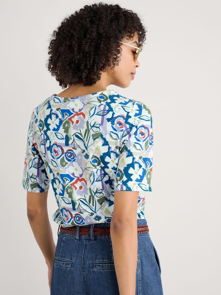 Azul de Chrome - Camiseta de algodón 100 % con estampado Poisson de Seasalt Cornwall - Imagen 2 de 5