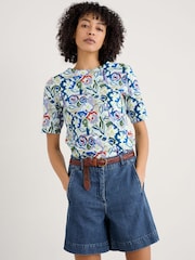 Azul de Chrome - Camiseta de algodón 100 % con estampado Poisson de Seasalt Cornwall - Imagen 3 de 5