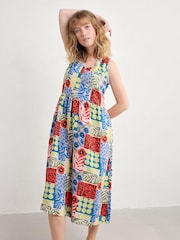 Seasalt Cornwall Bajoland Heather Sleeveless 100% Linen Dress - Imagen 1 de 5