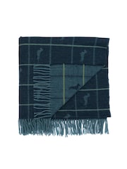 Sophie Allport Navy Dachshund Wool Knitted Throw - Image 2 of 2