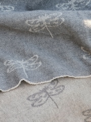 Sophie Allport Blue Wool Dragonfly Throw - Image 2 of 5