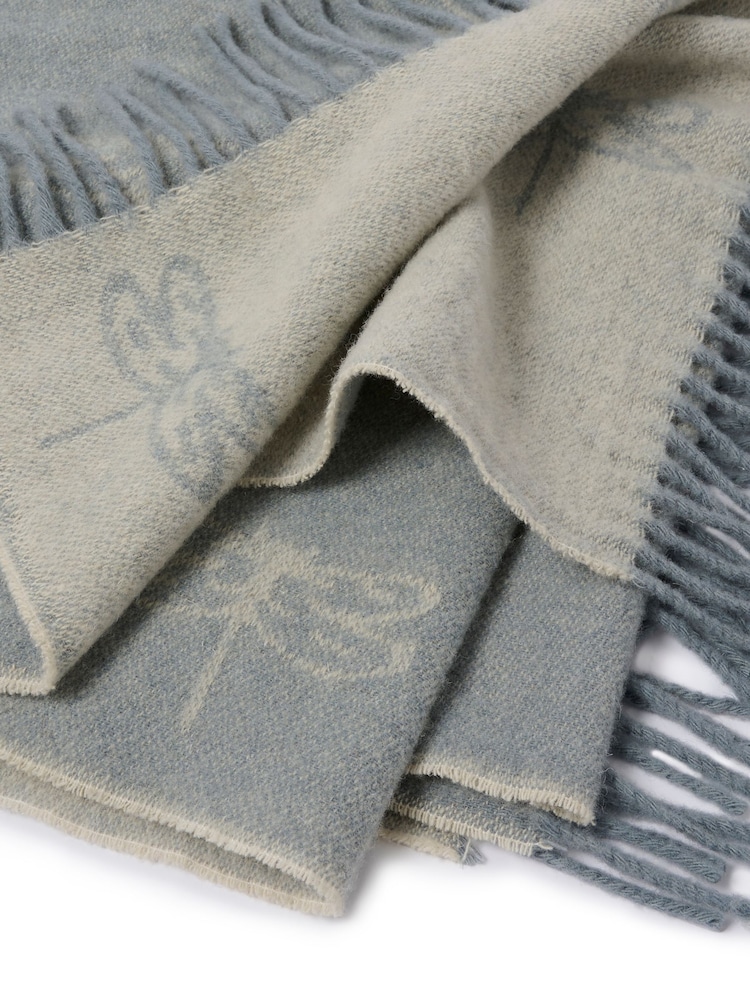 Sophie Allport Blue Wool Dragonfly Throw - Image 5 of 5