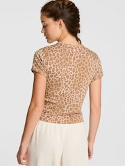 Victoria's Secret PINK Brown Leopard Retro T-Shirt - Image 2 of 3
