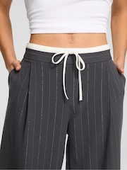 Victoria's Secret PINK Grey Pinstripe Twill Trousers - Image 4 of 5