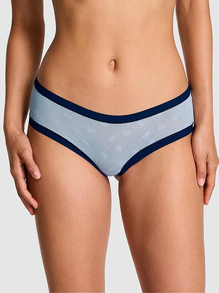 Victoria's Secret PINK Icy Blue Cheeky No Show Rib Mesh Knickers - Image 1 of 3