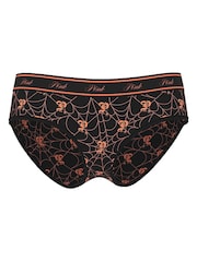 Victoria's Secret PINK Black Halloween Spiderweb Hipster Cotton Logo Knickers - Image 3 of 3