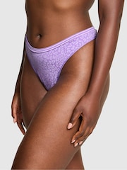 Victoria's Secret PINK Purple Leopard Hipster Seamless Scoop Thong Knickers - Image 1 of 3