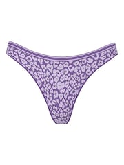 Victoria's Secret PINK Purple Leopard Hipster Seamless Scoop Thong Knickers - Image 3 of 3