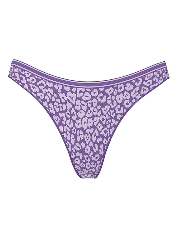 Victoria's Secret PINK Purple Leopard Hipster Seamless Scoop Thong Knickers - Image 3 of 3 Victoria's Secret PINK Purple Leopard Hipster Seamless Scoop Thong Knickers - Image 3 of 3