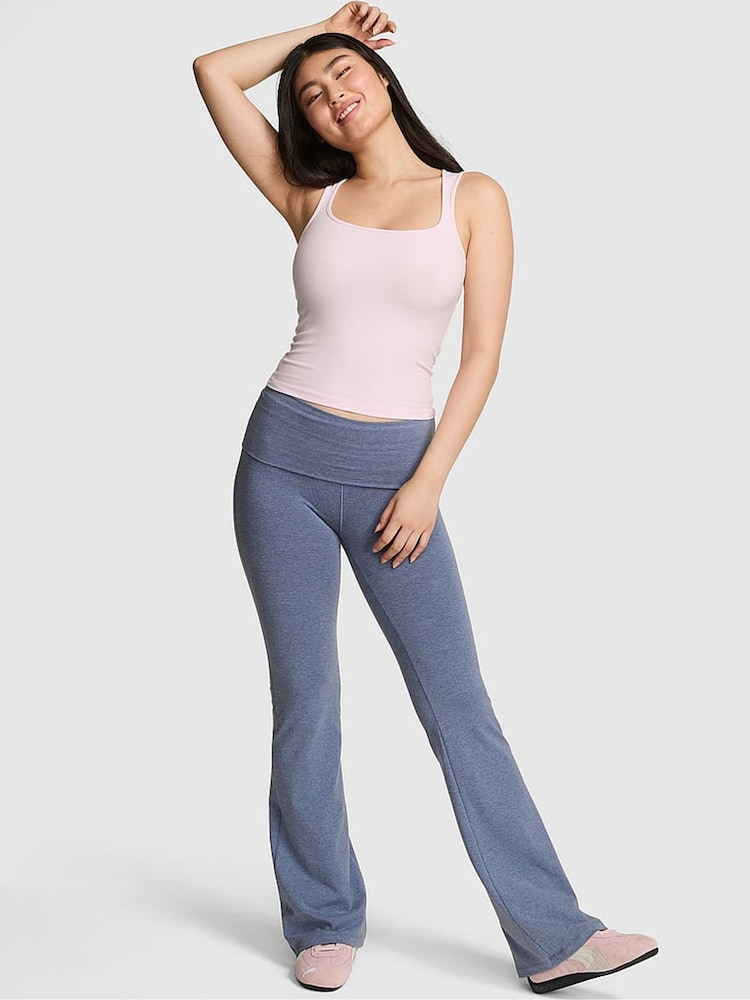 Victoria's Secret PINK Dusty Iris Blue Foldover Leggings - Image 1 of 5