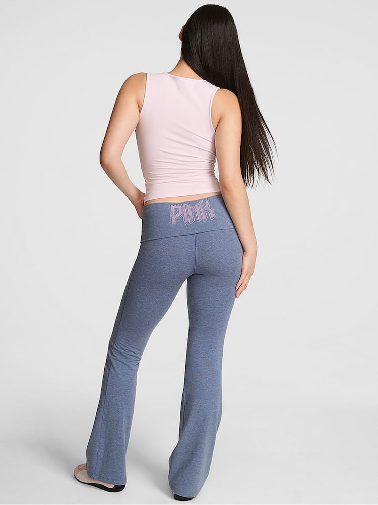 Victoria's Secret PINK Dusty Iris Blue Foldover Leggings - Image 2 of 5