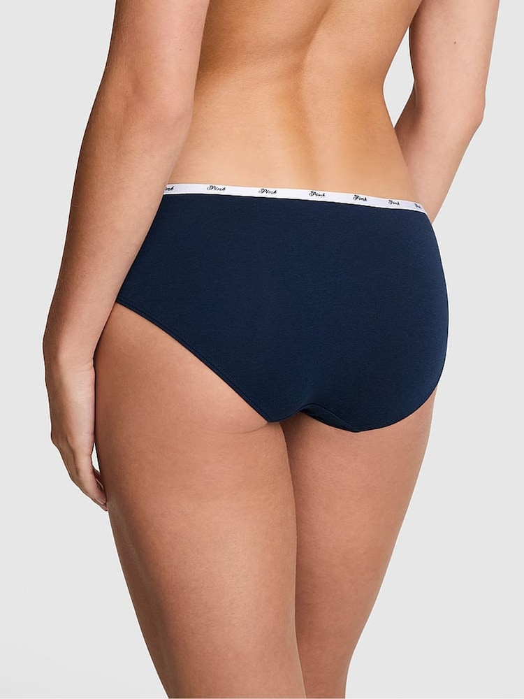 Victoria's Secret PINK Noir Navy Blue Hipster Cotton Mini Logo Knickers - Image 2 of 2 Victoria's Secret PINK Noir Navy Blue Hipster Cotton Mini Logo Knickers - Image 2 of 2