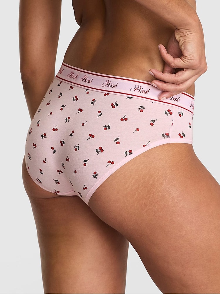 Victoria's Secret PINK Pink Cherry Print Hipster Cotton Logo Knickers - Image 2 of 2 Victoria's Secret PINK Pink Cherry Print Hipster Cotton Logo Knickers - Image 2 of 2