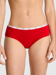 Victoria's Secret PINK Bright Vermillion Red Hipster Cotton Mini Logo Knickers - Image 1 of 2