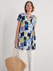Seasalt Cornwall Light Blue Wreathe Short Sleeve Jersey Tunic - Image 1 of 5