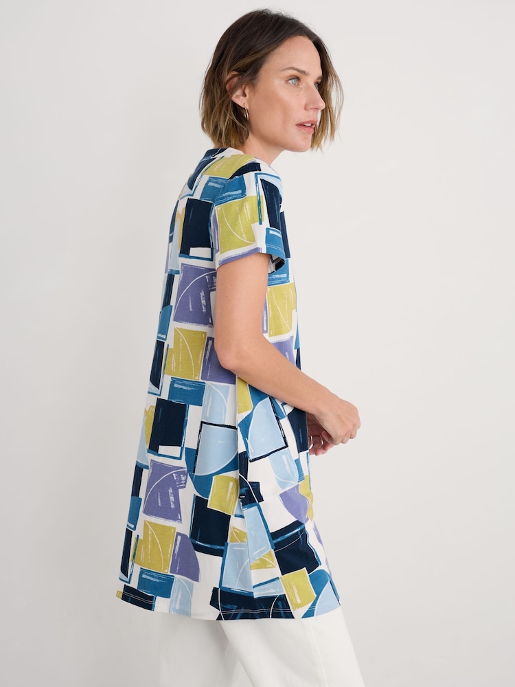 Seasalt Cornwall Light Blue Wreathe Short Sleeve Jersey Tunic - Image 2 of 5
