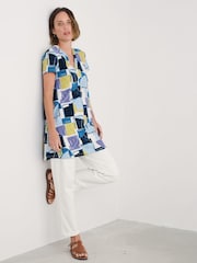 Seasalt Cornwall Light Blue Wreathe Short Sleeve Jersey Tunic - Image 3 of 5