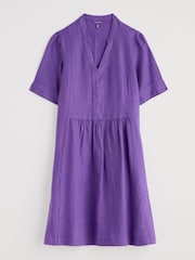 Seasalt Cornwall Purple Draw Kiln 100% Linen Dress - Image 4 of 5