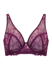 Pour Moi Magenta/Pink Non Padded Sonnet Two Tone Lace Bra - Image 3 of 4