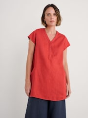 Naranja - Seasalt Cornwall Little Croft 100% Linen Tunic - Imagen 1 de 5