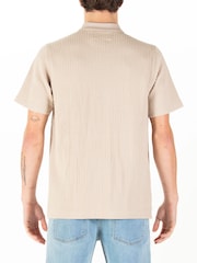 Luke 1977 Cream Waffle Zip Polo Shirt - Image 3 of 6