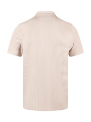 Luke 1977 Cream Waffle Zip Polo Shirt - Image 5 of 6