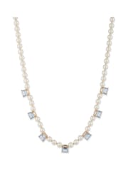 Lauren Ralph Lauren Gold Tone Pareidolia Pearl & Light Sapphire Necklace - Image 1 of 1