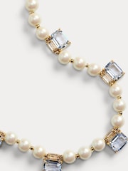 Lauren Ralph Lauren Gold Tone Pareidolia Pearl & Light Sapphire Necklace - Image 3 of 3