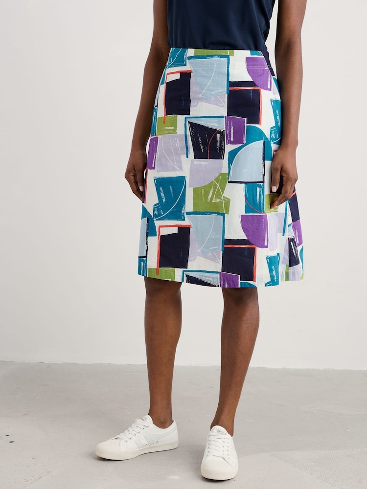 Seasalt Cornwall Blue Paint Pot 100% Cotton Skirt - Image 1 of 5