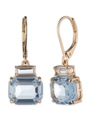 Lauren Ralph Lauren Gold Tone Leverback Earrings with Crystal and Light Sapphire Stone Drop - Image 1 of 1