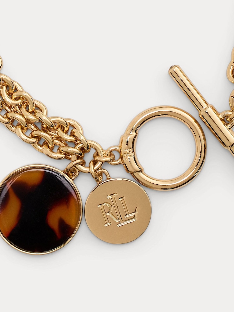 Lauren Ralph Lauren Gold Tone Walton Tort Bracelet - Image 2 of 2